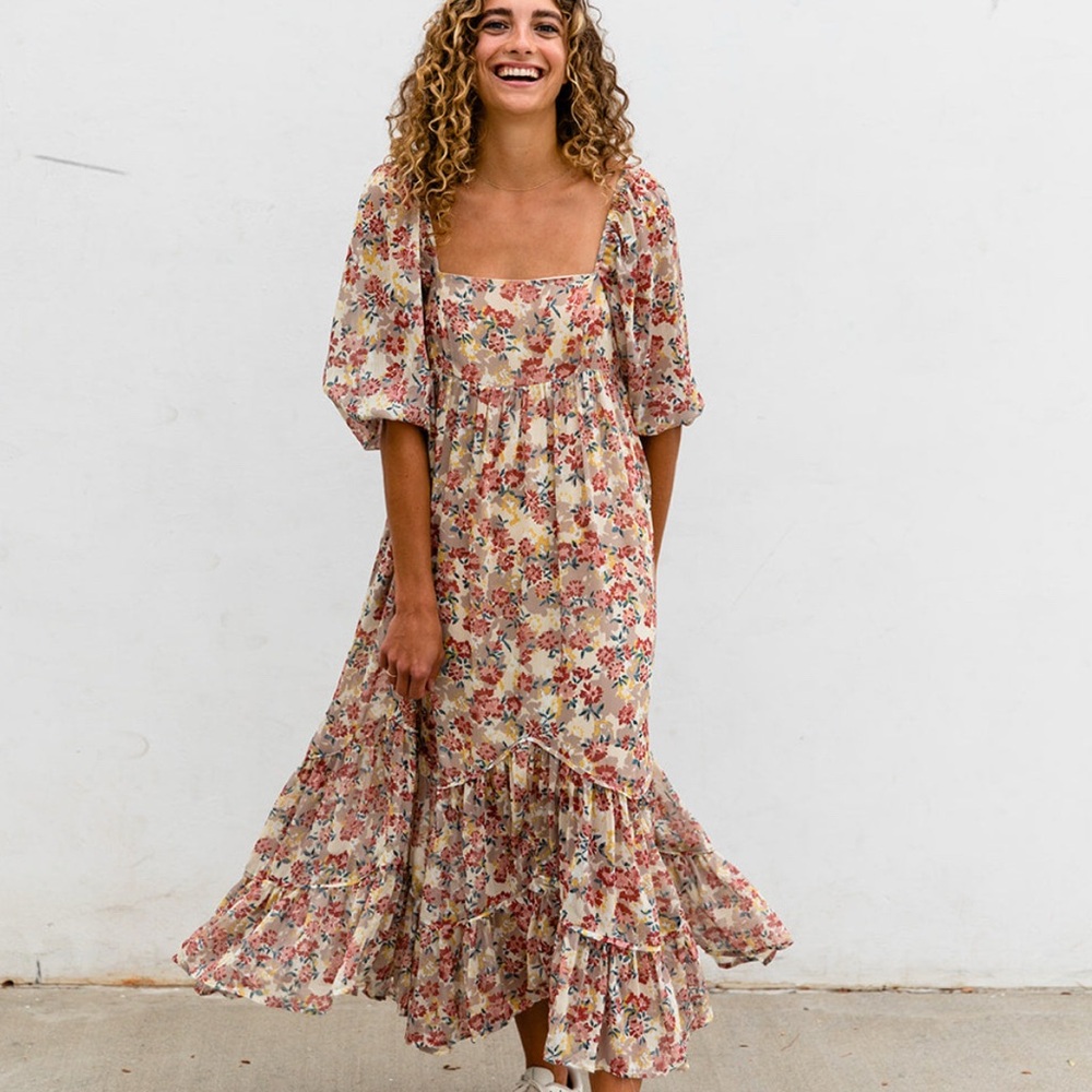 fab'rik Multicolor Floral Long Sleeve Dress